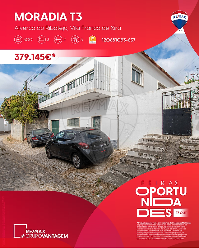 Moradia T3 para venda