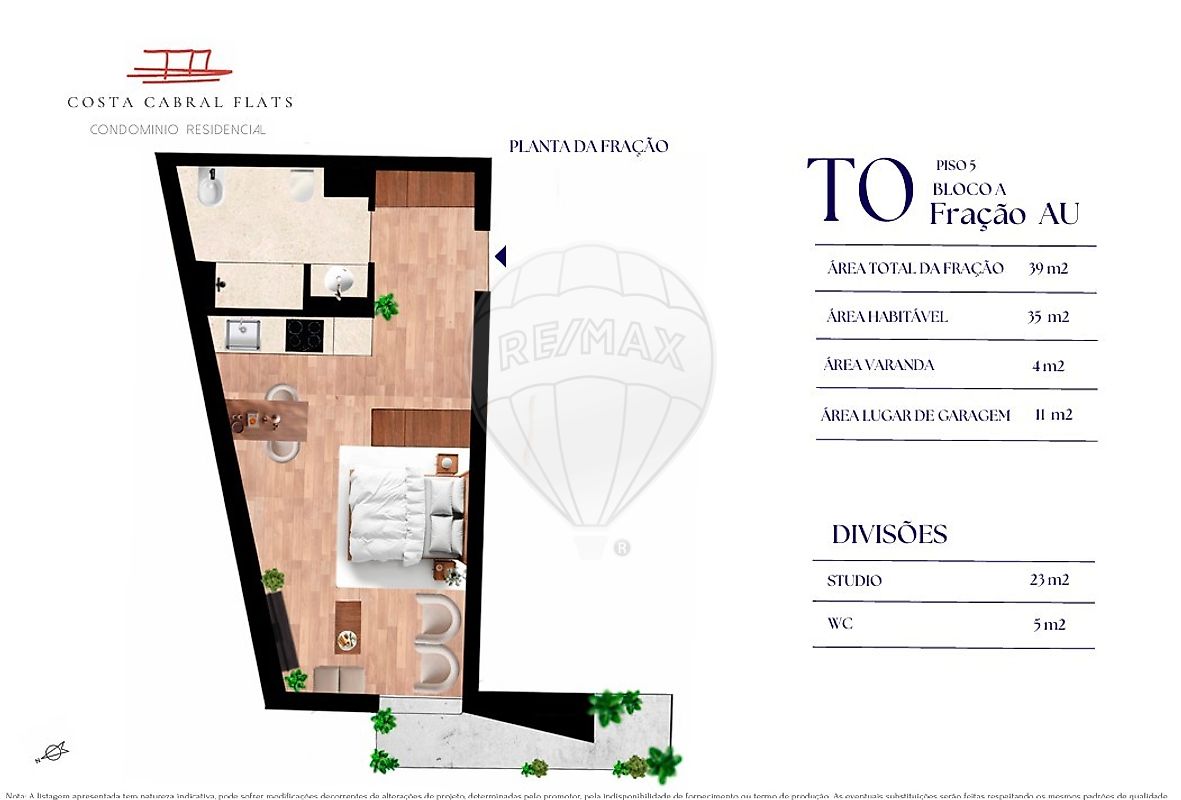 Apartamento T0 para venda