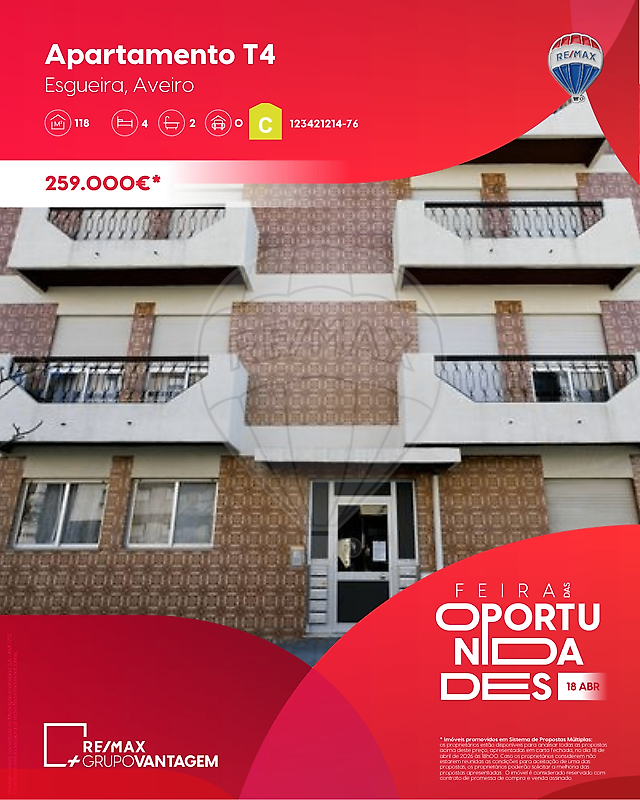 Apartamento T4 para venda