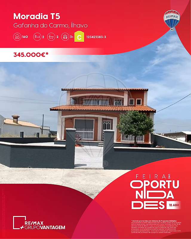 Moradia T5 para venda