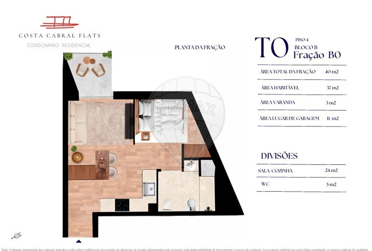 Apartamento T0 para venda